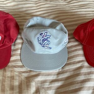 3 Reading Phillies Baseball Caps with Embroidered Logo
